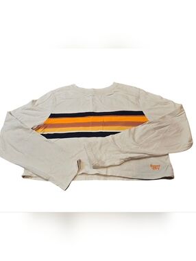 Superdry Women's Size 8 Cream Long Sleeve Crop Top